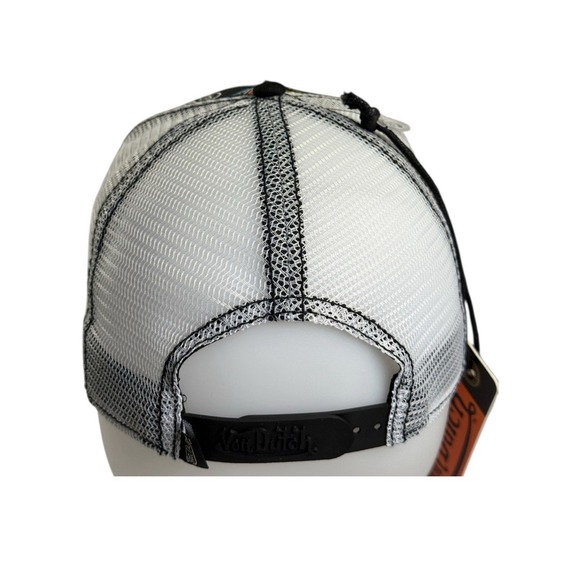 NEW‎ Von Dutch Hat BLACK JAX PSYCHO All-Over Print Patch Trucker Mesh SnapBack - Picture 5 of 8